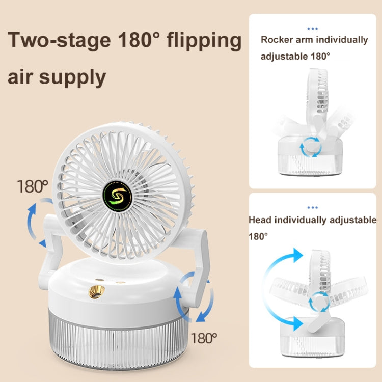 USB Charging Folding Desktop Spray Humidification Fan with Night Light(Green) - HoMEdemic™ 