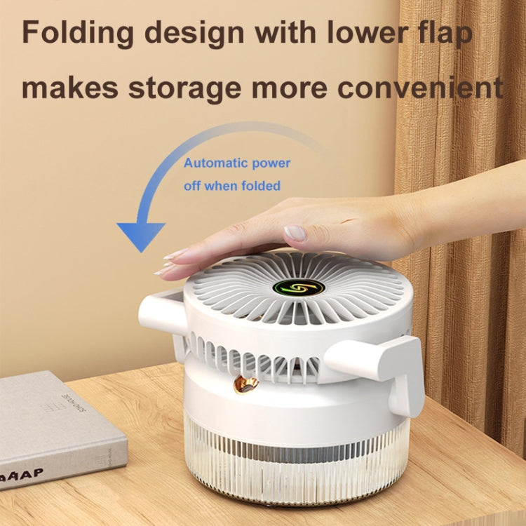 USB Charging Folding Desktop Spray Humidification Fan with Night Light(Green) - HoMEdemic™ 