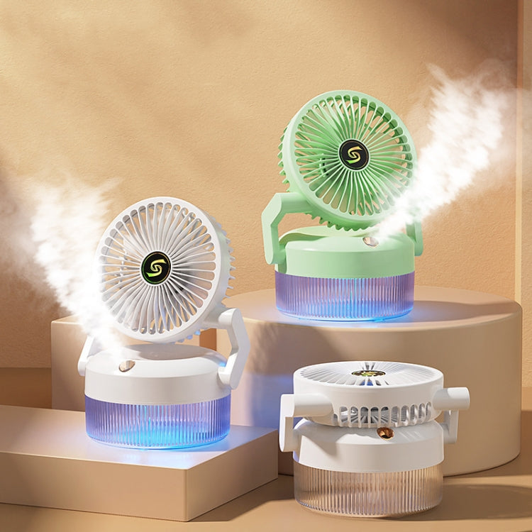 USB Charging Folding Desktop Spray Humidification Fan with Night Light(Green) - HoMEdemic™ 