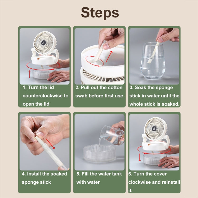 USB Charging Folding Desktop Spray Humidification Fan with Night Light(White) - HoMEdemic™ 
