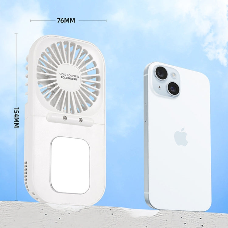 USB Charging Folding Outdoor Handheld Mini Cold Compress Fan Desktop Cooling Fan(Navy Blue) - HoMEdemic™ 