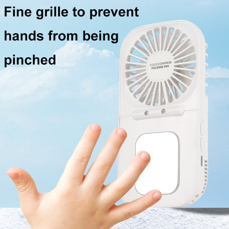 USB Charging Folding Outdoor Handheld Mini Cold Compress Fan Desktop Cooling Fan(Navy Blue) - HoMEdemic™ 