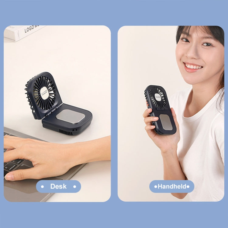 USB Charging Folding Outdoor Handheld Mini Cold Compress Fan Desktop Cooling Fan(Navy Blue) - HoMEdemic™ 