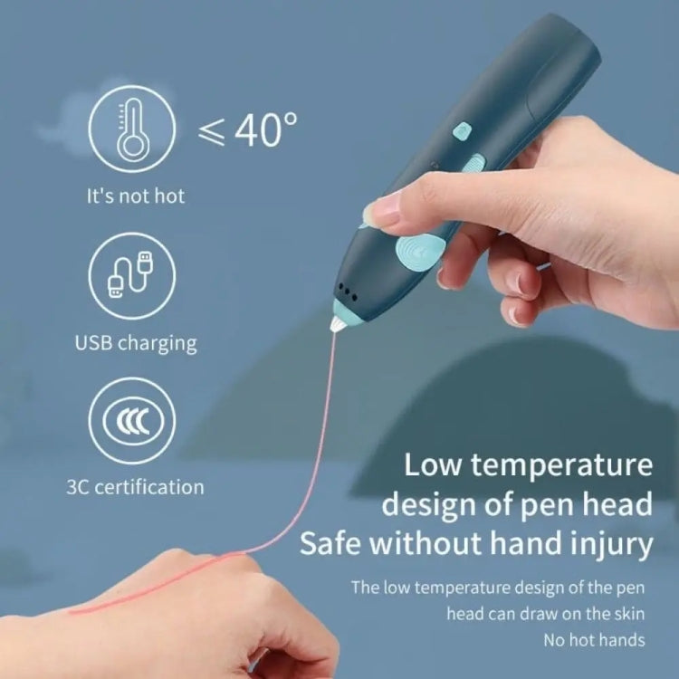 USB Charging Low-Temperature Wireless Graffiti Printing Pen Set Children DIY 3D Painting Pen(Light Blue) - HoMEdemic™ 
