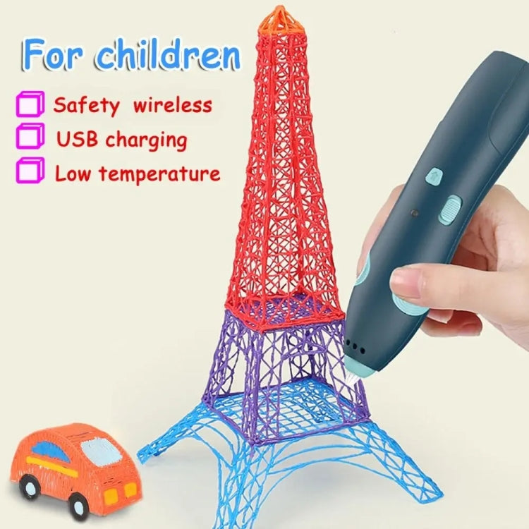 USB Charging Low-Temperature Wireless Graffiti Printing Pen Set Children DIY 3D Painting Pen(Light Blue) - HoMEdemic™ 