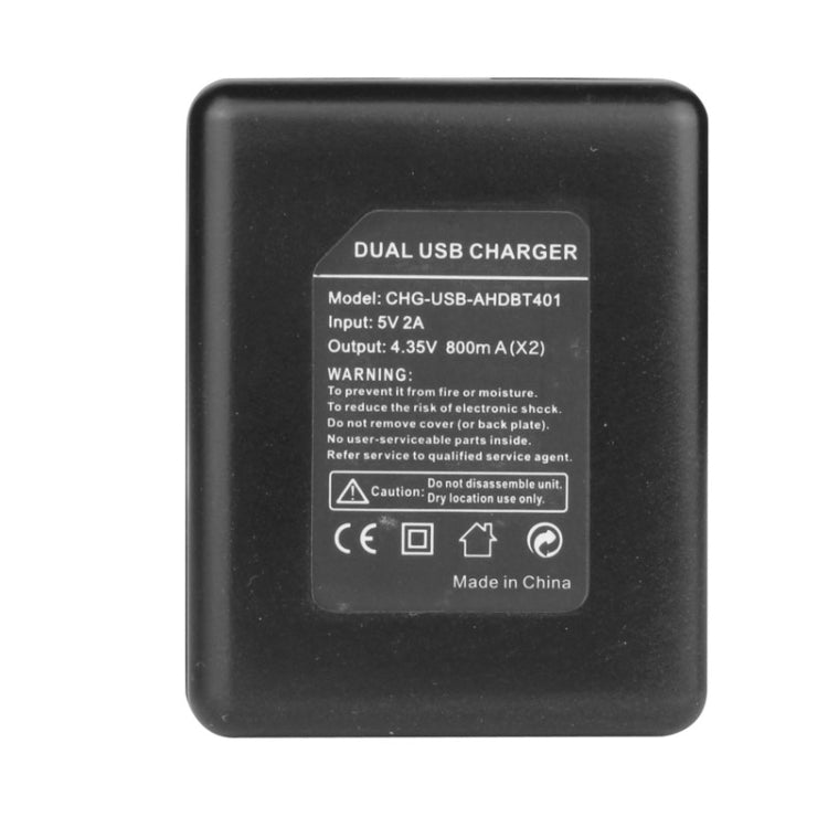 USB Dual Battery Travel Charger for GoPro HERO4 (AHDBT-401)(Black) - HoMEdemic™ 