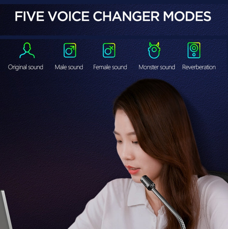 USB Gaming Microphone Built In Sound Card 5 Voice Changing Modes with RGB Lighting - HoMEdemic™ 