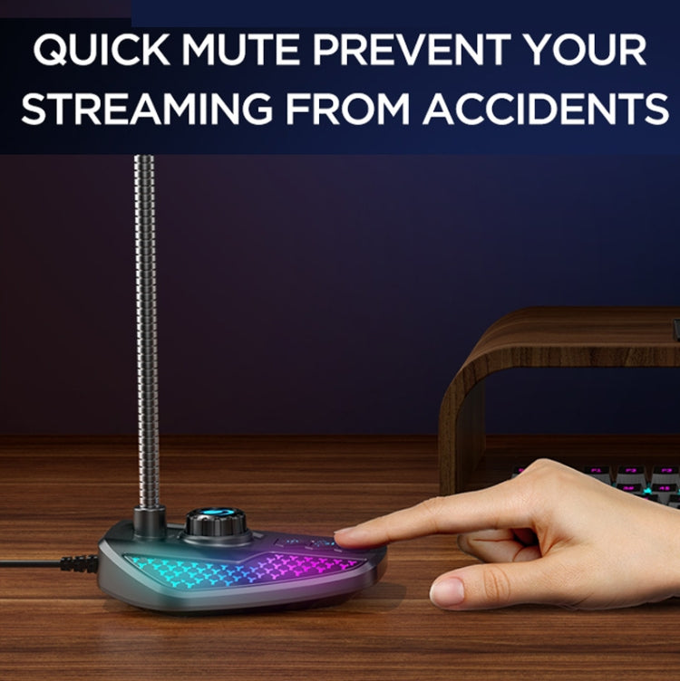 USB Gaming Microphone Built In Sound Card 5 Voice Changing Modes with RGB Lighting - HoMEdemic™ 