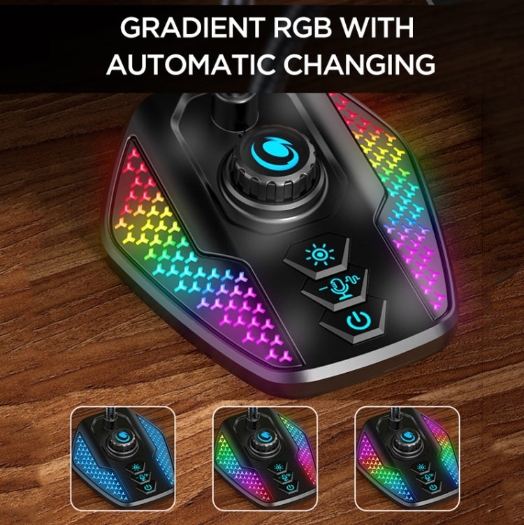 USB Gaming Microphone Built In Sound Card 5 Voice Changing Modes with RGB Lighting - HoMEdemic™ 