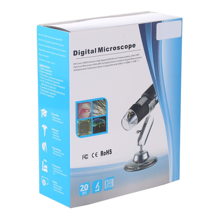 USB Magnifier HD 0.3MP Image Sensor 2560x1920P USB Digital Microscope with 8 LED & Professional Stand - HoMEdemic™ 