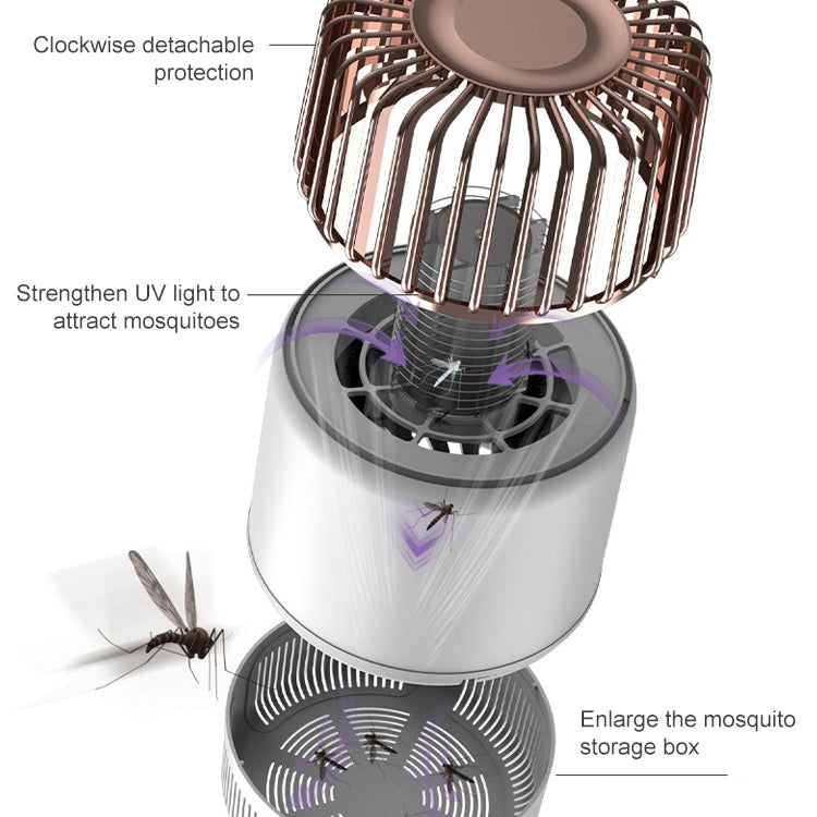 USB Photocatalyst Mosquito Killer Electrical Shock Two-In-One Mosquito Killer White Gold  (Electric Shock + Suction) - HoMEdemic™ 