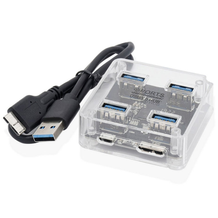 USB2.0 4 in 1 Multifunctional Desktop Square Transparent HUB - HoMEdemic™ 