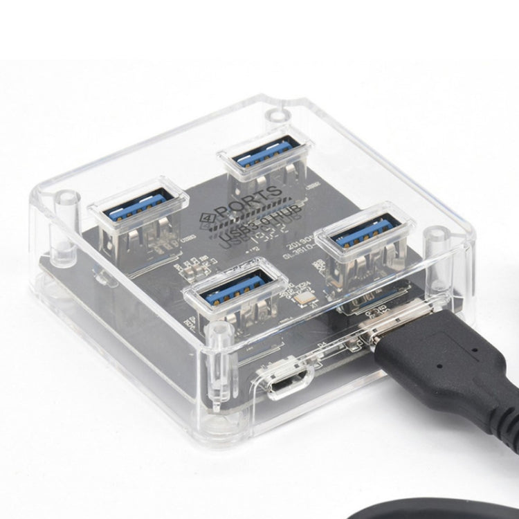 USB2.0 4 in 1 Multifunctional Desktop Square Transparent HUB - HoMEdemic™ 