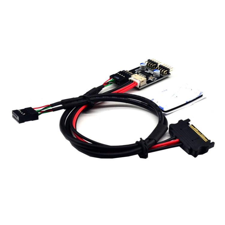 USB2.0 9pin To Dual 9pin Header HUB 1 to 2 Extension Connector Adapter with SATA Power Cable - HoMEdemic™ 