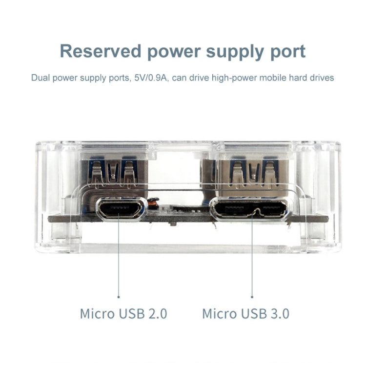 USB3.0 4 in 1 Multifunctional Desktop Square Transparent HUB - HoMEdemic™ 