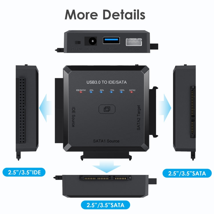 USB3.0 to SATA or IDE Hard Drive Adapter Converter With Clone Function - HoMEdemic™ 