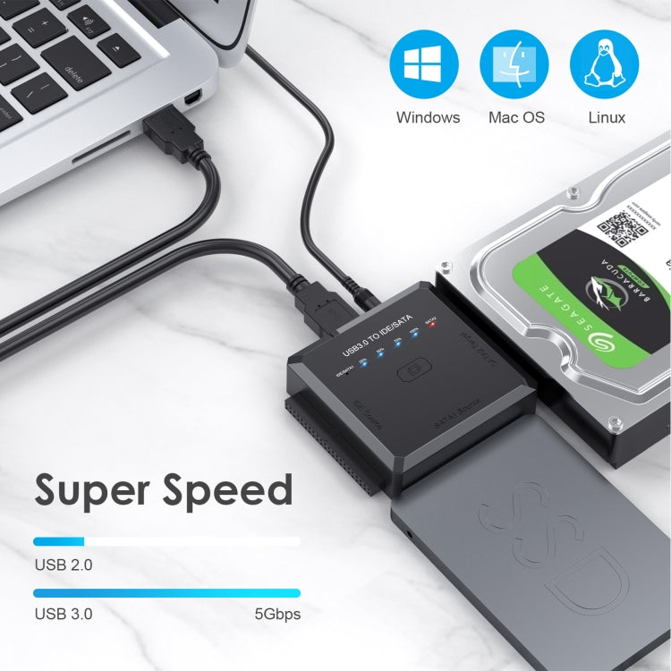 USB3.0 to SATA or IDE Hard Drive Adapter Converter With Clone Function - HoMEdemic™ 