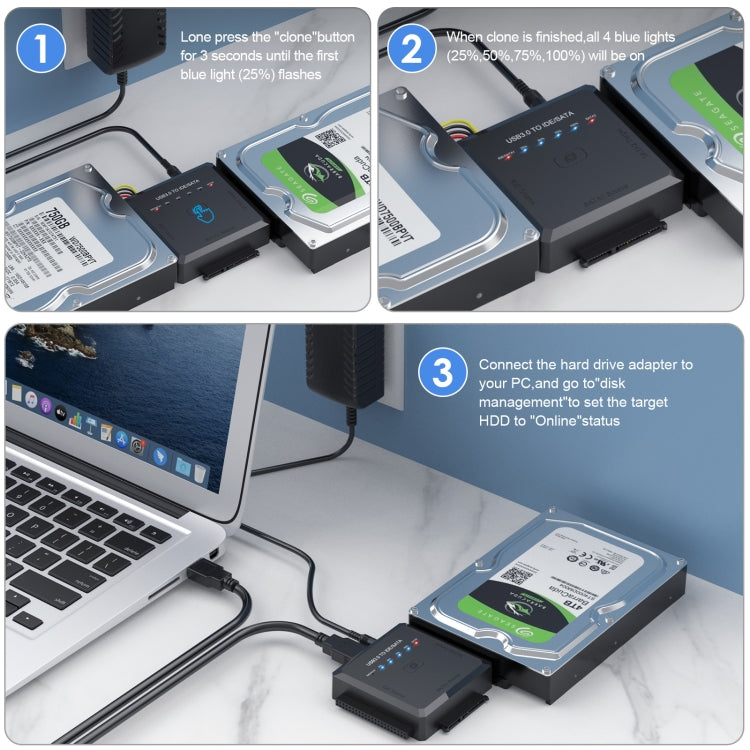 USB3.0 to SATA or IDE Hard Drive Adapter Converter With Clone Function - HoMEdemic™ 