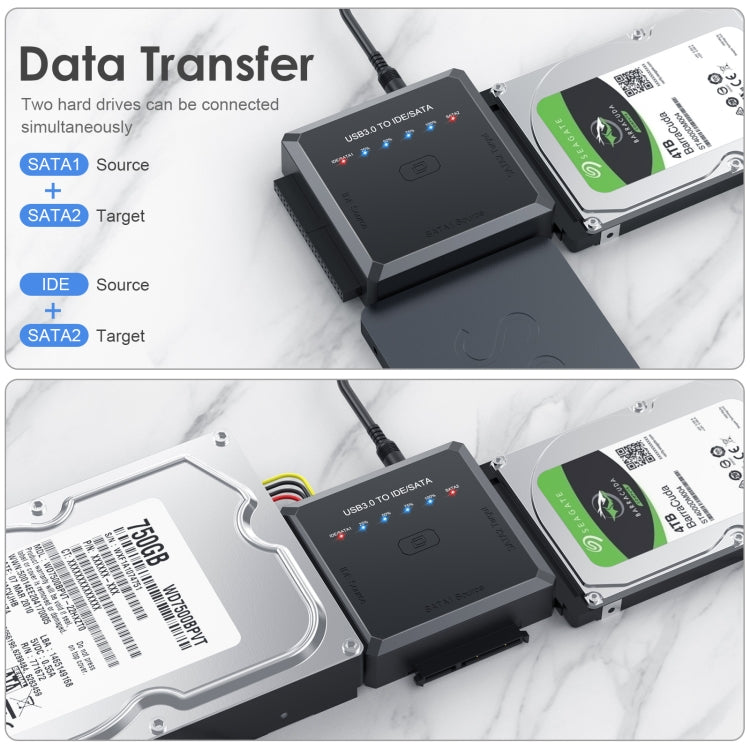USB3.0 to SATA or IDE Hard Drive Adapter Converter With Clone Function - HoMEdemic™ 