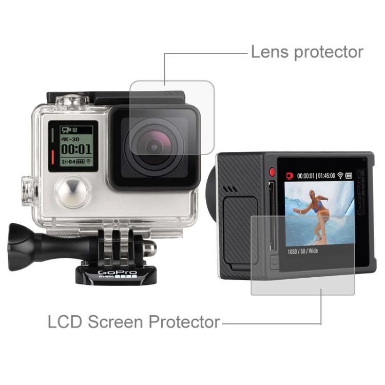 Ultra Clear LCD Screen Protector + Housing Glass Lens Protector Film for GoPro HERO4 Silver Camera - HoMEdemic™ 