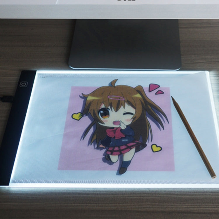 Ultra-thin A4 Size Portable USB LED Artcraft Tracing Light Box Copy Board Brightness Control for Artists Drawing Sketching Animation and X-ray Viewing, Brightness Control No Charger - HoMEdemic™ 