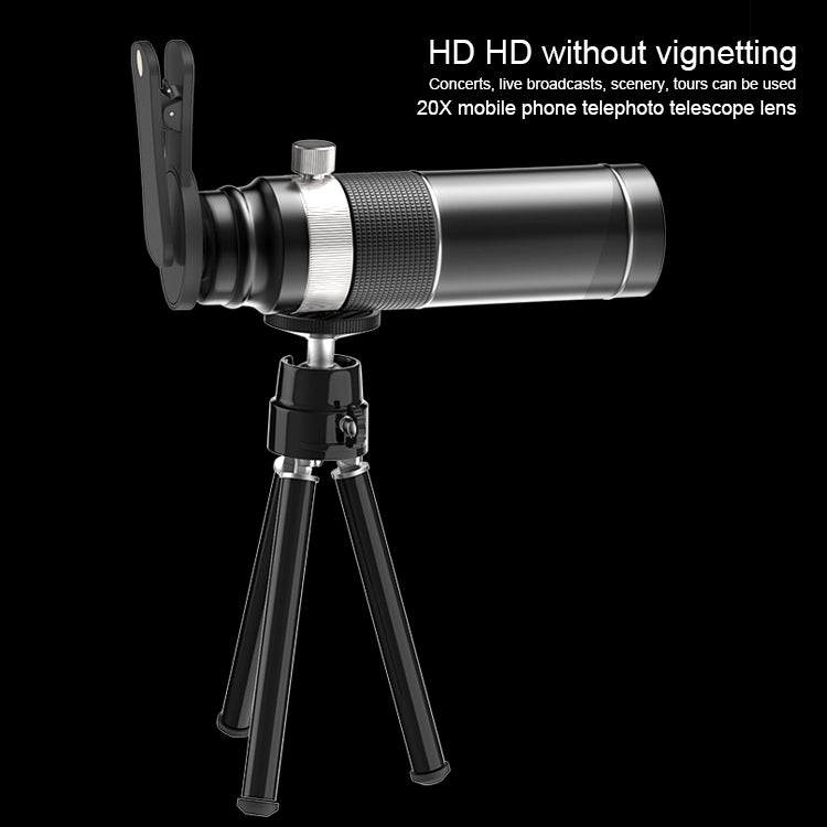 Universal 20X Mobile Phone HD Telephoto Telescope Lens with Tripod & Clip - HoMEdemic™ 