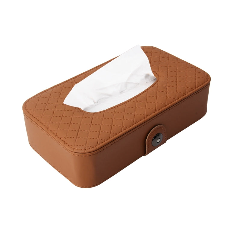 Universal Car Facial Tissue Box Case Holder Tissue Box Fashion and Simple Paper Napkin Bag with Napkin, With Napkin (Black), With Napkin (Khaki), With Napkin (Brown) - HoMEdemic™ 