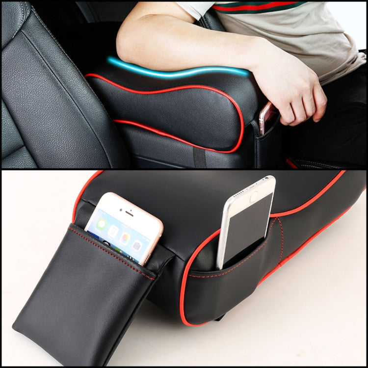 Universal Car PU Leather and Memory Foam Wrapped Armrest Box Car Armrest Box Mat with Phone Holder Storage Bag & Card Slot, with Card Slot (Beige), with Card Slot (Brown), with Card Slot (Black) - HoMEdemic™