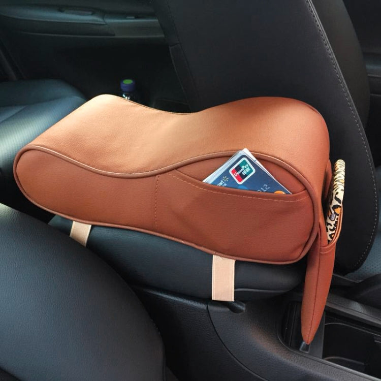 Universal Car PU Leather and Memory Foam Wrapped Armrest Box Car Armrest Box Mat with Phone Holder Storage Bag & Card Slot, with Card Slot (Beige), with Card Slot (Brown), with Card Slot (Black) - HoMEdemic™