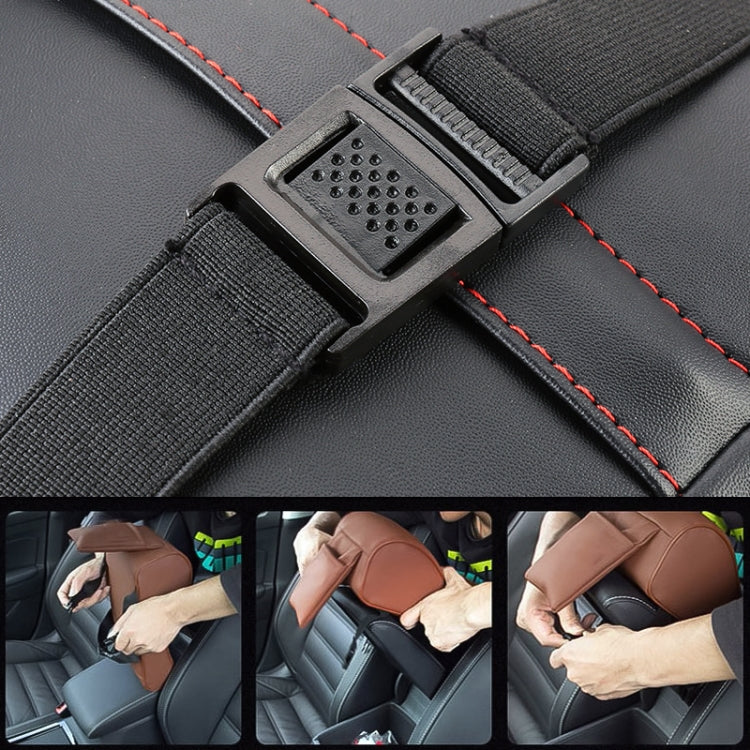 Universal Car PU Leather and Memory Foam Wrapped Armrest Box Car Armrest Box Mat with Phone Holder Storage Bag & Card Slot, with Card Slot (Black), with Card Slot (Beige), with Card Slot (Brown) - HoMEdemic™ 