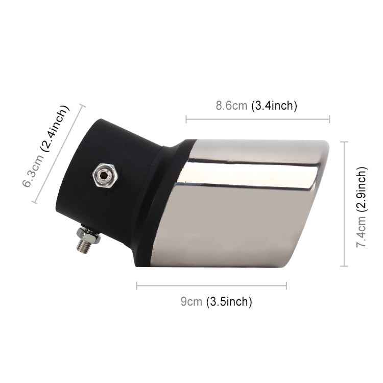 Universal Car Styling Stainless Steel Curved Bolt-on Exhaust Tail Muffler Tip Pipe with Mesh, Curved/Black, Curved with Mesh - HoMEdemic™ 