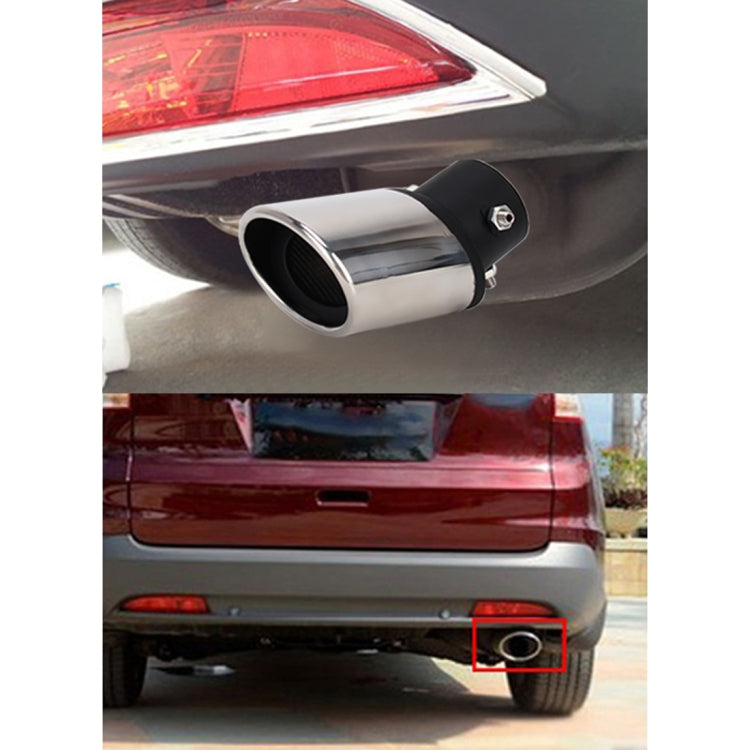 Universal Car Styling Stainless Steel Curved Bolt-on Exhaust Tail Muffler Tip Pipe with Mesh, Curved/Black, Curved with Mesh - HoMEdemic™ 
