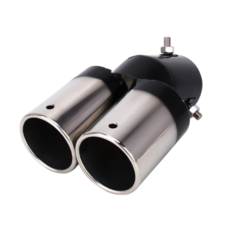 Universal Car Styling Stainless Steel Curved Double Outlets Exhaust Tail Muffler Tip Pipe, Curved Double - HoMEdemic™ 