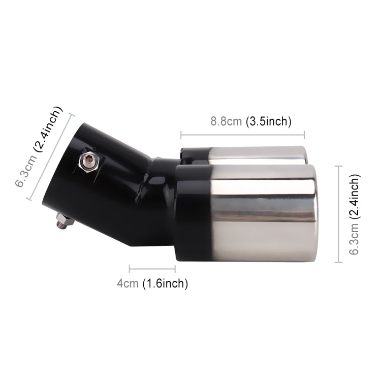 Universal Car Styling Stainless Steel Curved Double Outlets Exhaust Tail Muffler Tip Pipe, Curved Double - HoMEdemic™ 