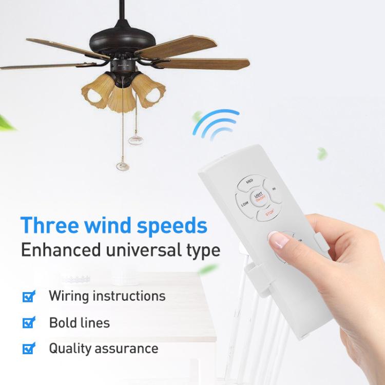 Universal Ceiling Fan Lamp Remote Control Kit 85-265V Timing Wireless Control Switch Adjusted Wind Speed Transmitter Receiver - HoMEdemic™ 
