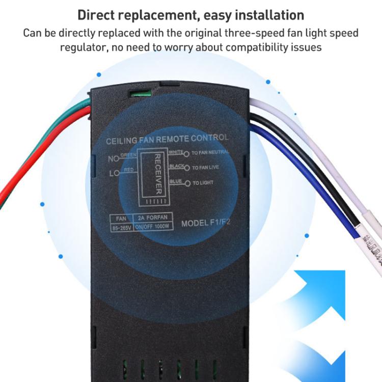 Universal Ceiling Fan Lamp Remote Control Kit 85-265V Timing Wireless Control Switch Adjusted Wind Speed Transmitter Receiver - HoMEdemic™ 