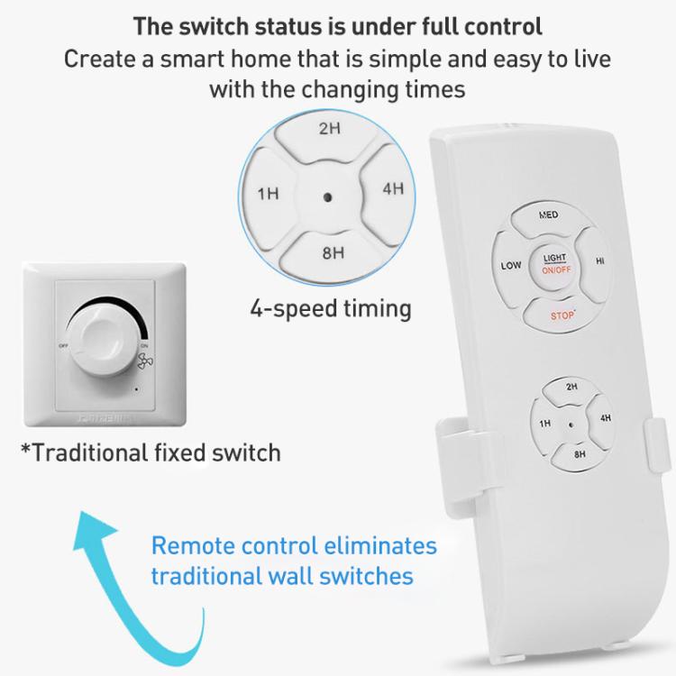 Universal Ceiling Fan Lamp Remote Control Kit 85-265V Timing Wireless Control Switch Adjusted Wind Speed Transmitter Receiver - HoMEdemic™ 