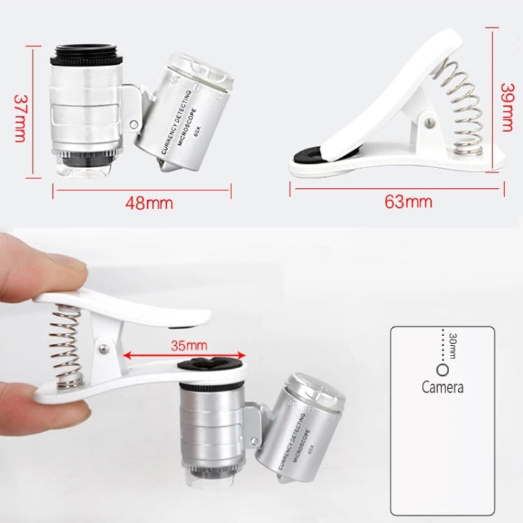Universal Clip-type LED phone 60X Microscope / Micro Lens - HoMEdemic™ 