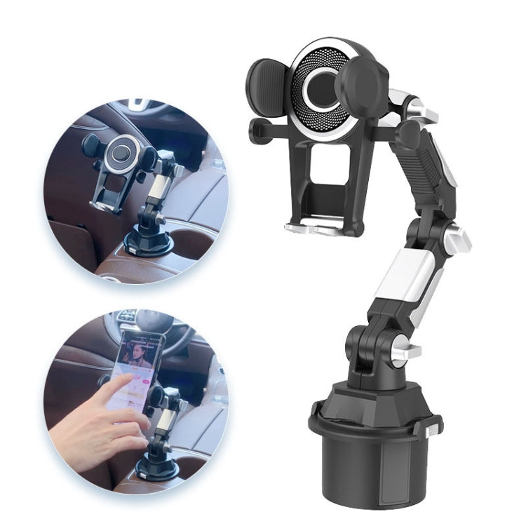 Universal Long Tube 3 Joints Adjustable Car Water Cup Position Cell Phone Holder(S0666A Silver) - HoMEdemic™ 