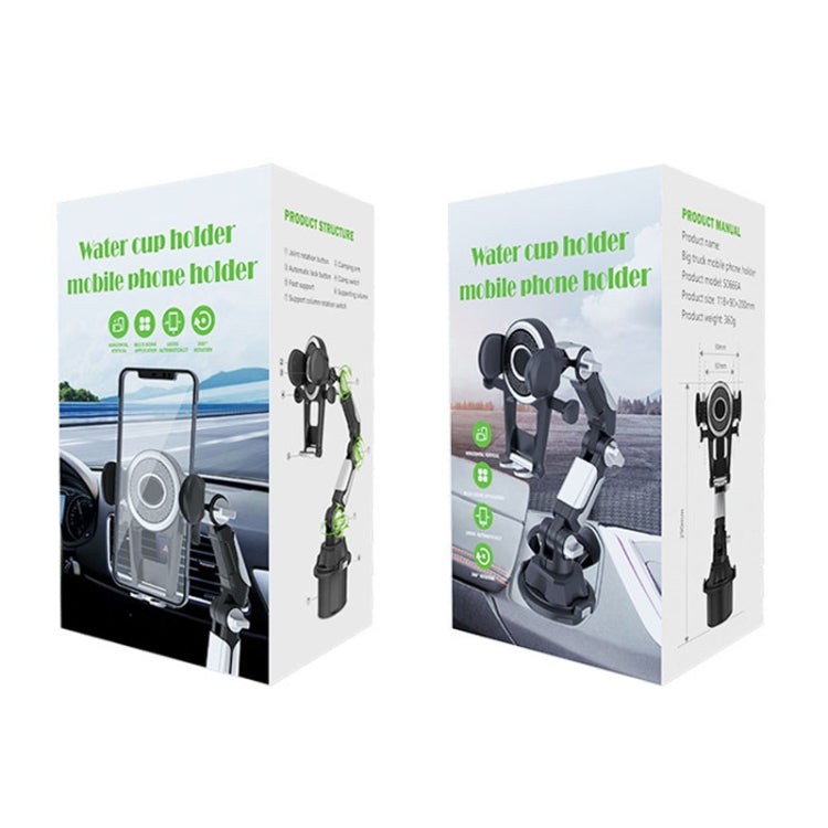 Universal Long Tube 3 Joints Adjustable Car Water Cup Position Cell Phone Holder(S0666A Silver) - HoMEdemic™ 