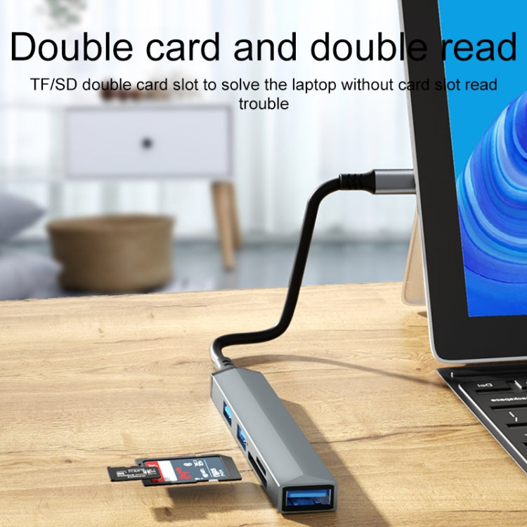 V253 5 in 1 USB-C/Type-C to USB Multifunctional Docking Station HUB Adapter - HoMEdemic™ 