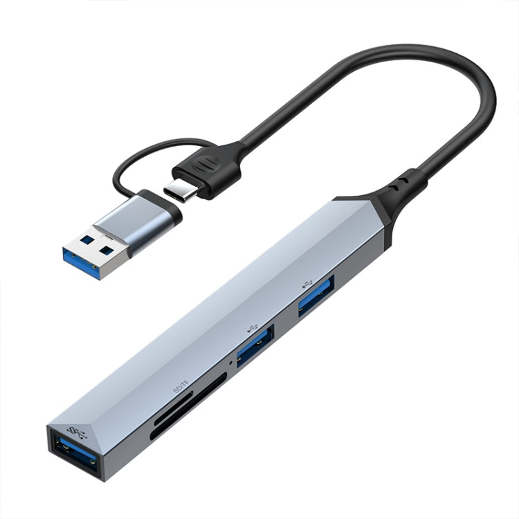V253B 5 in 1 USB + USB-C/Type-C to USB Multifunctional Docking Station HUB Adapter, V253B - HoMEdemic™ 