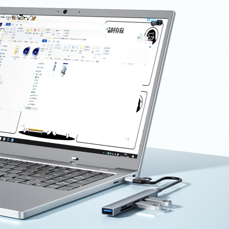 V253B 5 in 1 USB + USB-C/Type-C to USB Multifunctional Docking Station HUB Adapter, V253B - HoMEdemic™ 