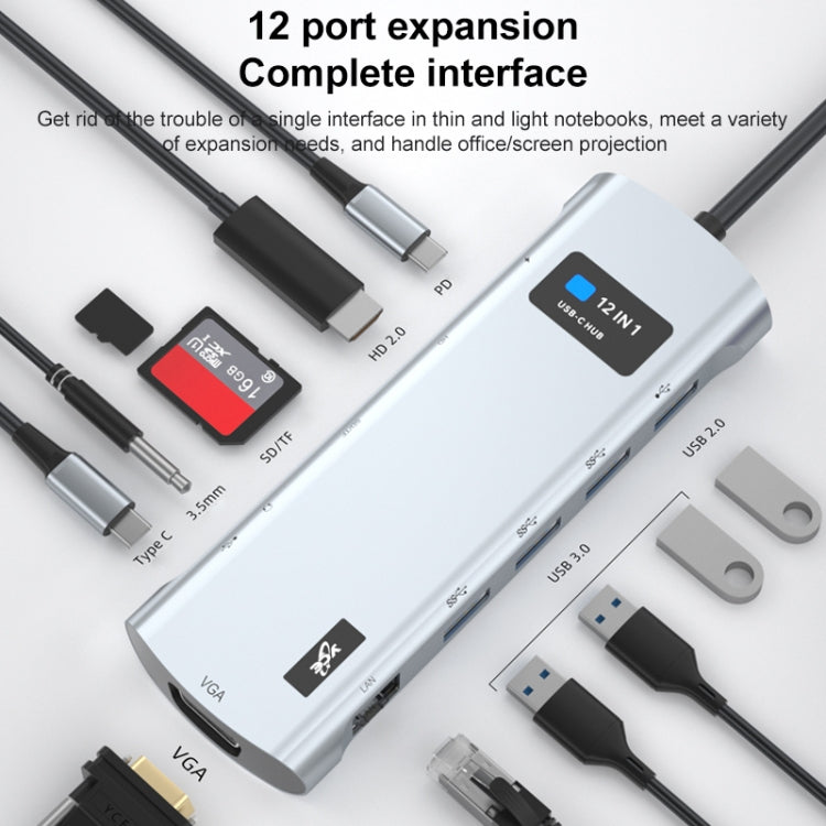 V261A 12 in 1 Elbow USB-C/Type-C to USB Digital Display Docking Station HUB Adapter - HoMEdemic™ 