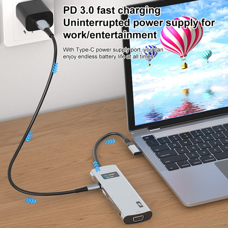 V261A 12 in 1 Elbow USB-C/Type-C to USB Digital Display Docking Station HUB Adapter - HoMEdemic™ 