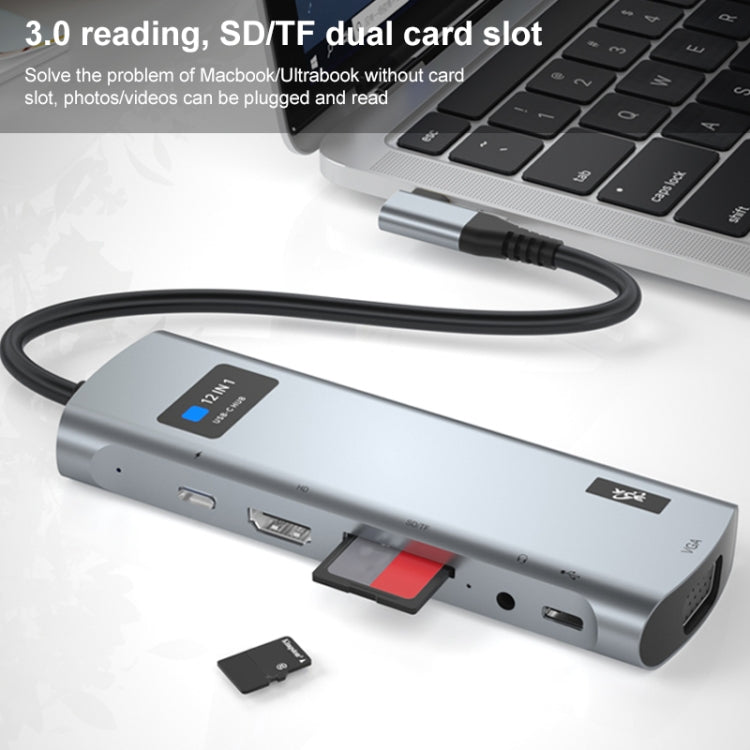 V261A 12 in 1 Elbow USB-C/Type-C to USB Digital Display Docking Station HUB Adapter - HoMEdemic™ 