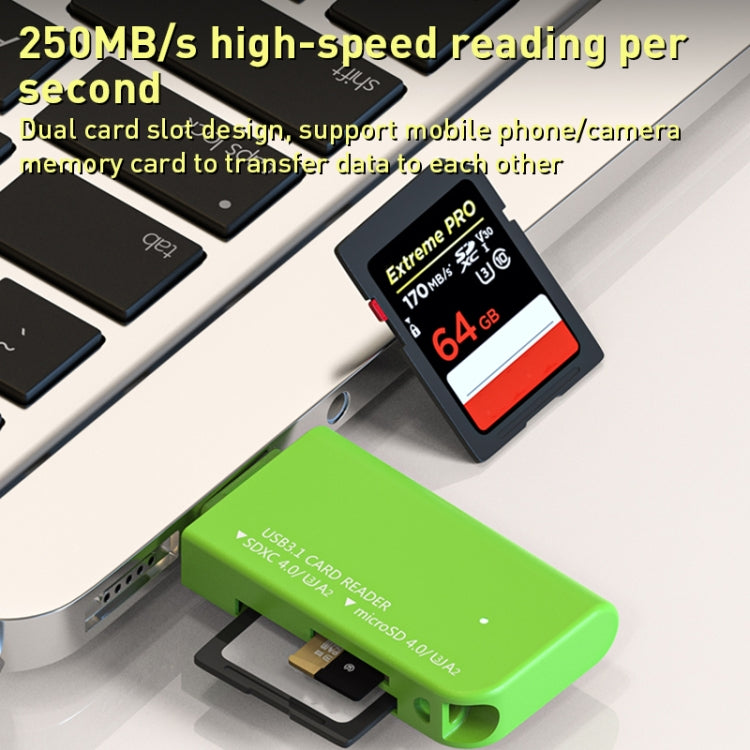 V30 / V60 / V90 USB3.1 Multifunction Card Reader Support SD / TF Card (Green) - HoMEdemic™ 