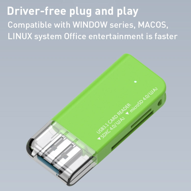 V30 / V60 / V90 USB3.1 Multifunction Card Reader Support SD / TF Card (Green) - HoMEdemic™ 