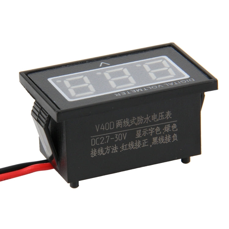 V40D 2 Wires Red Light Display Mini Waterproof IPX4 Digital Voltage Meter, Measure Voltage: DC 2.5-30V, DT0002G, DT0002L, DT0002R - HoMEdemic™ 