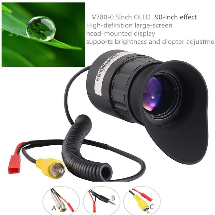 V780 Portable 0.5 inch OLED Large Screen Head-mounted HD Display, Support NTSC / PAL - HoMEdemic™ 